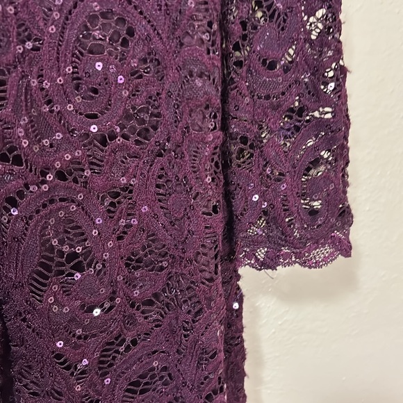 MY MICHELLE Strapless long sleeves Sequins Burgundy mini Dress - Picture 7 of 15